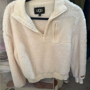 UGG Off-White Sherpa Fleece Pullover